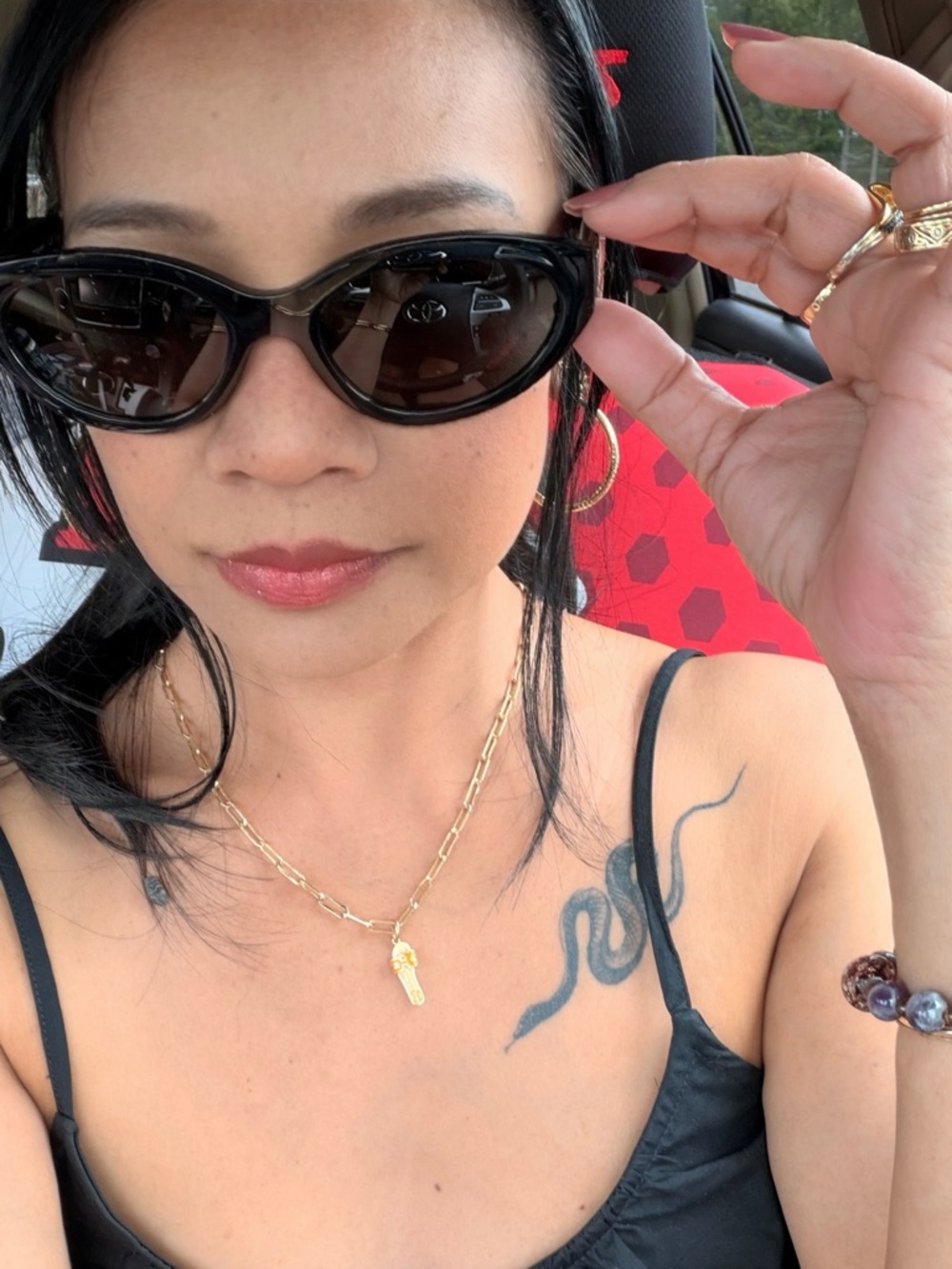 Michael Kors Black Cat-Eye Sunglasses with Dark Lenses - Picture 7 of 7